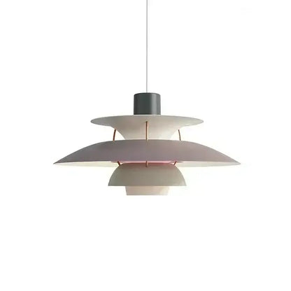Pastel pink layered led pendant light with matte finish and sleek modern design for kitchen and living room