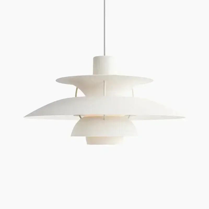 White layered led pendant light with sleek modern design for kitchen and living room lighting