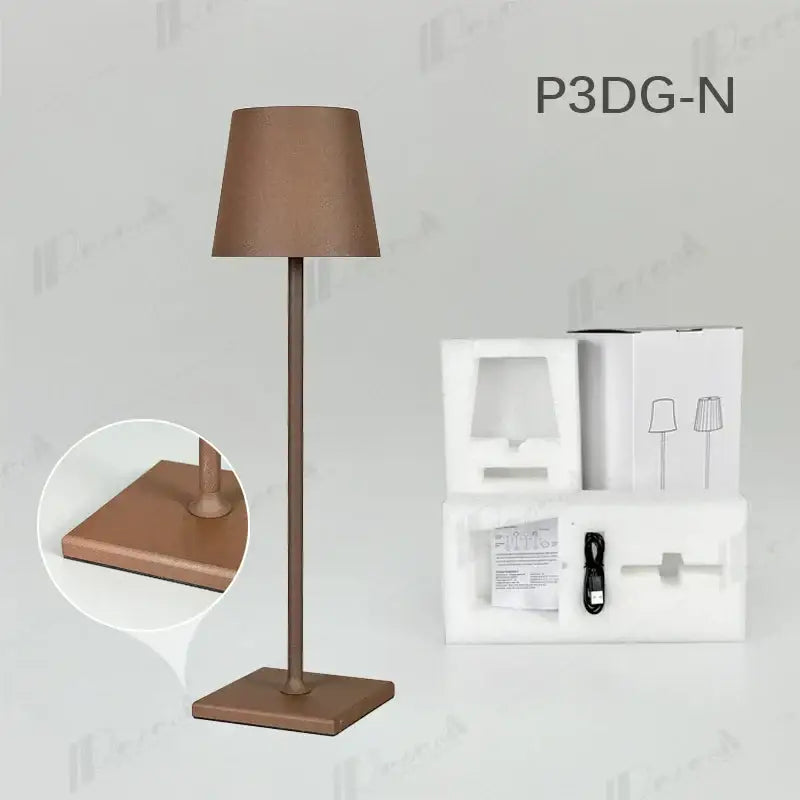 Bronze-finished table lamp with tapered fabric shade and square base modern colorful crystal led rechargeable decorbites table lamp