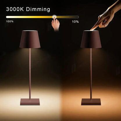 A sleek matte brown modern colorful rechargeable table lamp ideal for dining room decorbites crystal led design