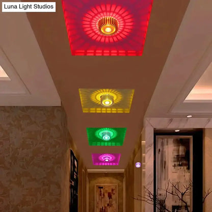 DecorBites™ modern ceiling lights with vibrant red yellow green and purple LED recessed ceiling panels and circular design