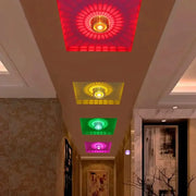 DecorBites modern recessed ceiling lights with colorful red yellow green and purple sunburst design indoor LED fixture