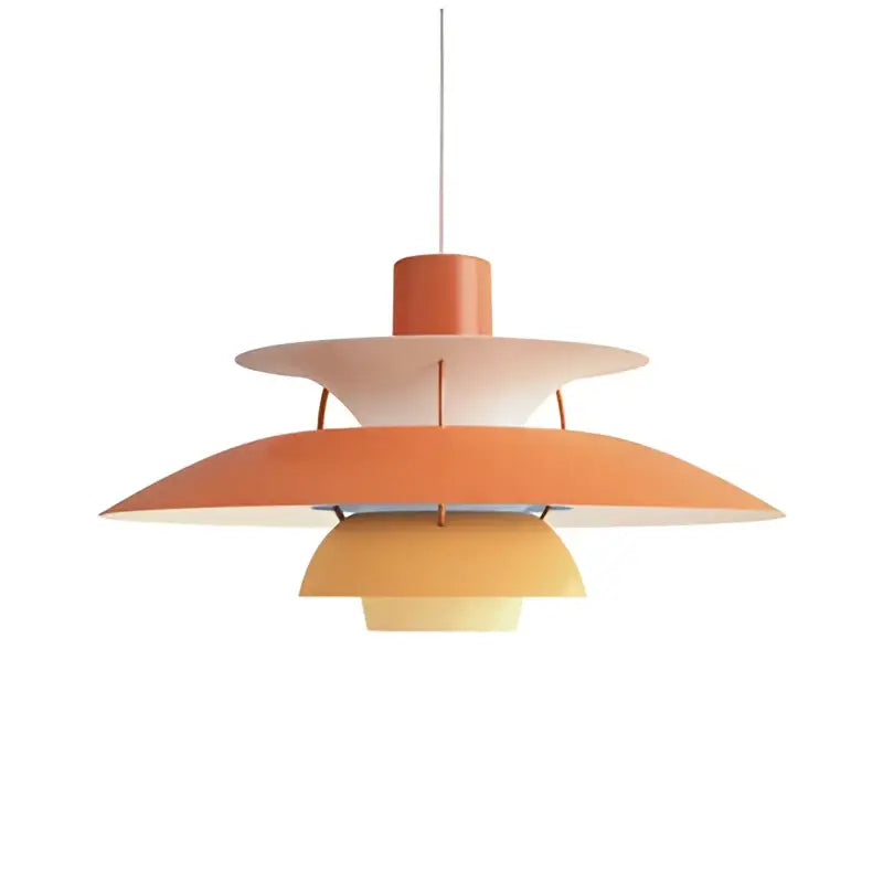 Orange and yellow tiered decorbites colorful umbrella led pendant light with sleek modern design for dining room fixture