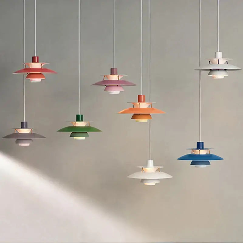 Modern colorful umbrella pendant light with multi-tiered pastel and vibrant shades for dining room decorbites colorful umbrella pendant