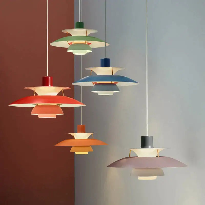 Modern colorful umbrella pendant light featuring vibrant multi-tiered shades in red green blue orange and pink for dining room decorbites colorful umbrella pendant