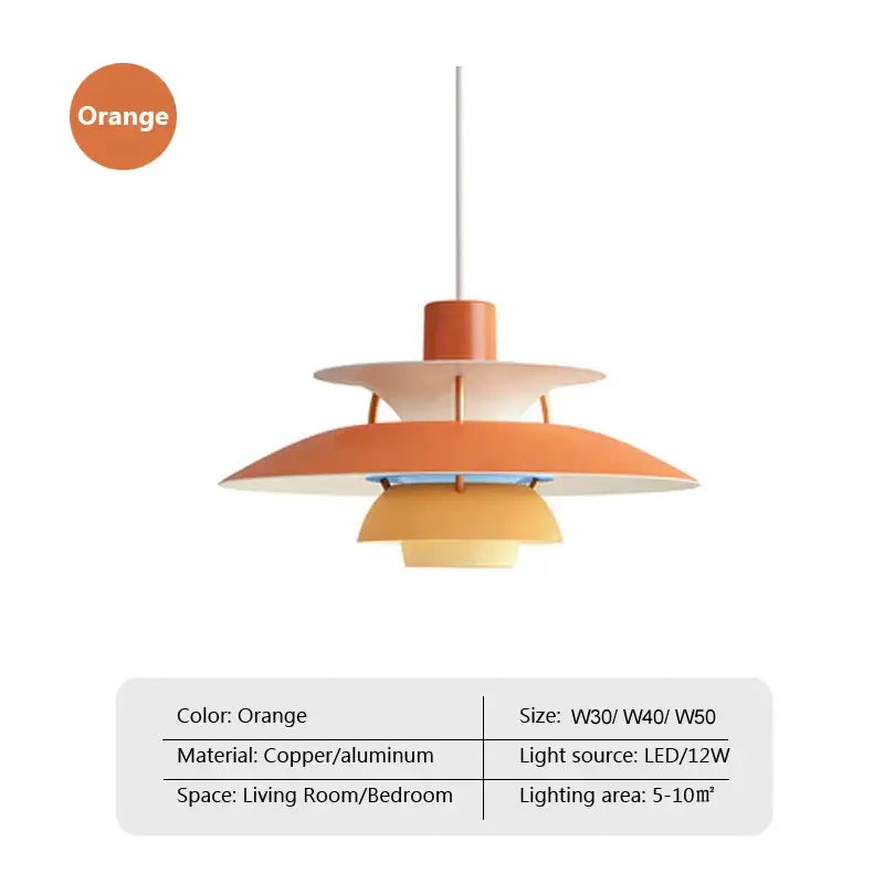 Modern colorful umbrella pendant light featuring an orange layered copper and aluminum pendant light for dining room decorbites colorful umbrella