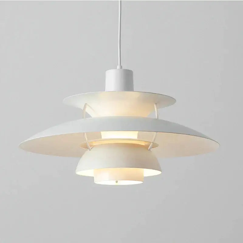White layered pendant light with modern minimalist design featured as decorbites colorful umbrella pendant for dining room decor