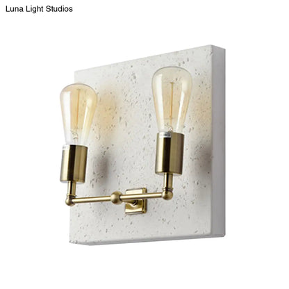 DecorBites™ DecorBites™ Modern Concrete Wall Light Sconce with 2 Grey/White Lights and Cement Backplate