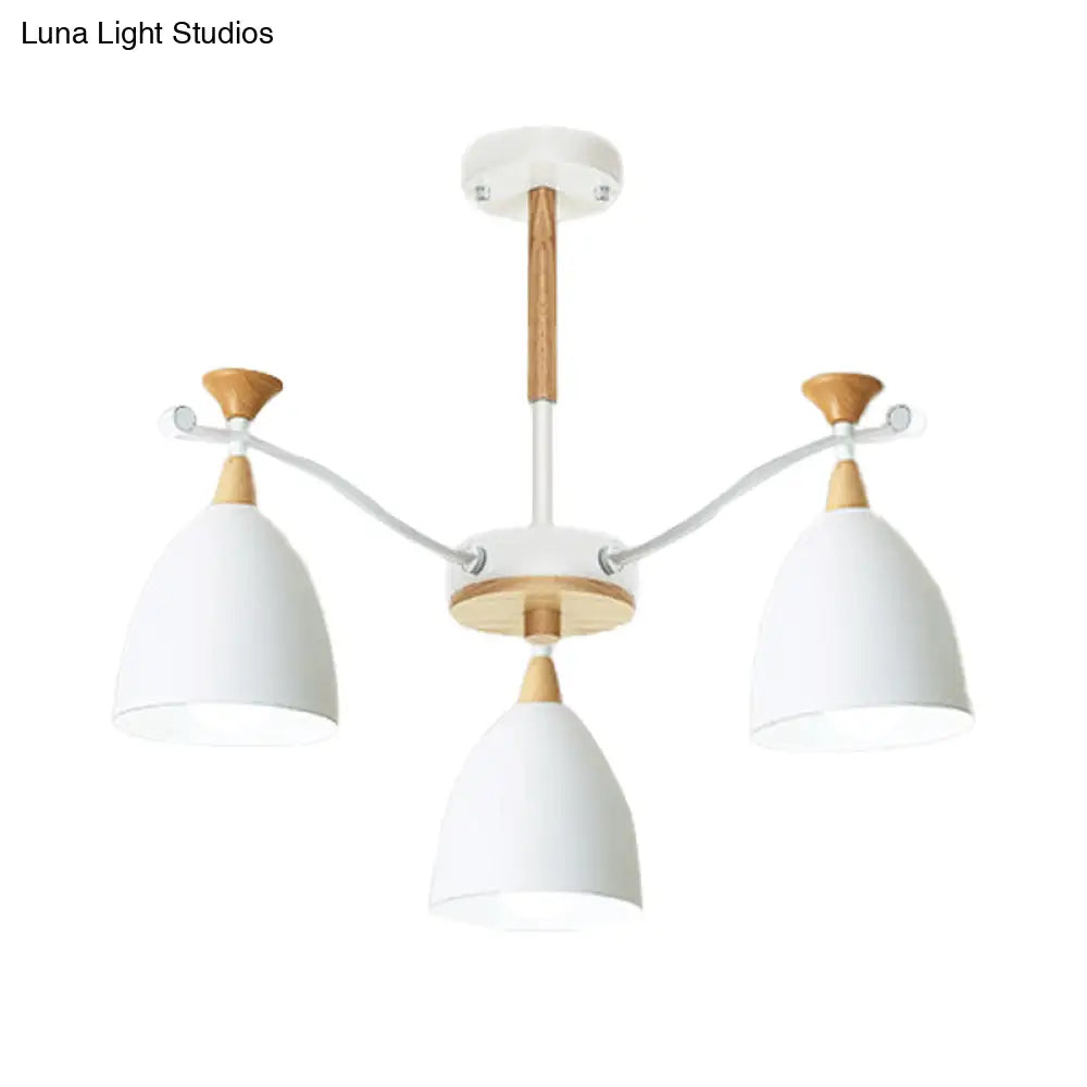 Lámpara colgante moderna de techo cónico - Lámpara de techo metálica para dormitorio (3/6/8 luces) - Gris/Blanco/Verde