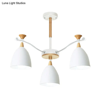 Lámpara colgante moderna de techo cónico - Lámpara de techo metálica para dormitorio (3/6/8 luces) - Gris/Blanco/Verde