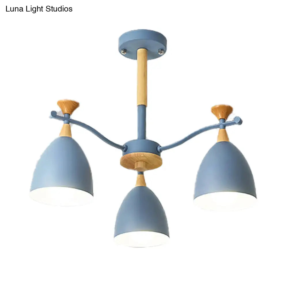 Lámpara colgante moderna de techo cónico - Lámpara de techo metálica para dormitorio (3/6/8 luces) - Gris/Blanco/Verde