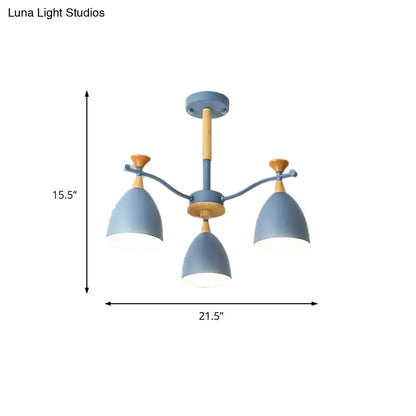Lámpara colgante moderna de techo cónico - Lámpara de techo metálica para dormitorio (3/6/8 luces) - Gris/Blanco/Verde