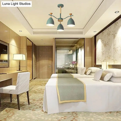 Lámpara colgante moderna de techo cónico - Lámpara de techo metálica para dormitorio (3/6/8 luces) - Gris/Blanco/Verde