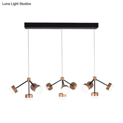 DecorBites modern sputnik gold pendant light with copper arms black metal and white globe bulb base for ceiling island