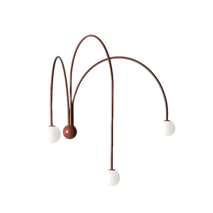 Modern copper branch glass wall lamp with three curved arms and white spherical bulbs for living room decorbites branch glass