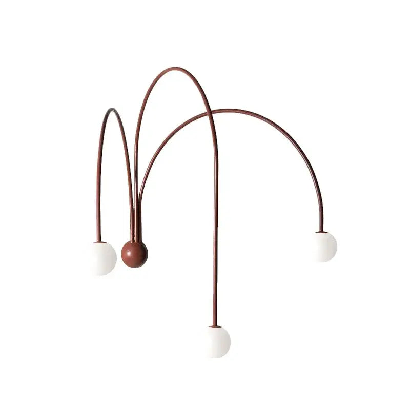Modern copper branch glass wall lamp with three curved arms and white spherical bulbs for living room decorbites branch glass