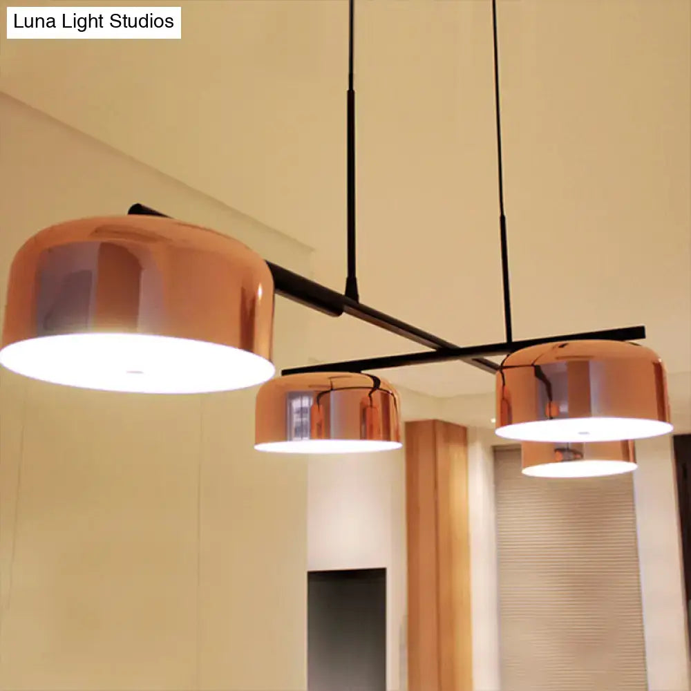 DecorBites contemporary metal drum island lamp with copper ceiling light pendant lights for dining room