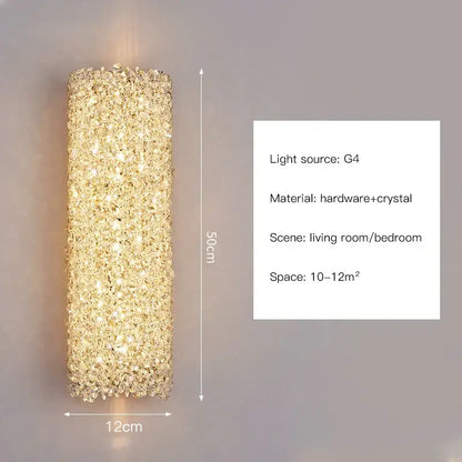Modern copper crystal wall sconce with shimmering gold textured surface for elegant living room decorbites crystal wall lighting