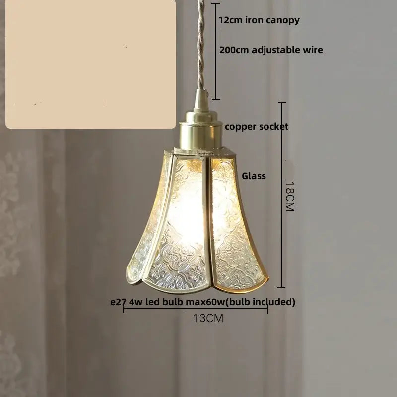 Antique brass-finished pendant light with etched glass shades and twisted iron canopy for decorbites cube glass led decor