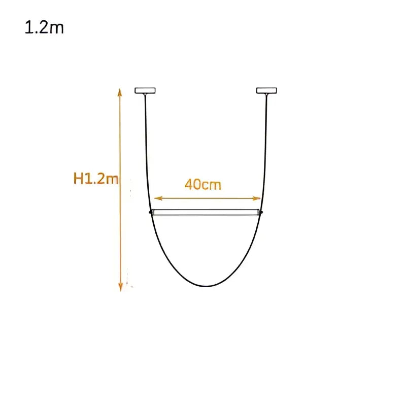 Modern copper decorbites leather belt chandelier with u-shaped metal frame for dining room and children’s play areas