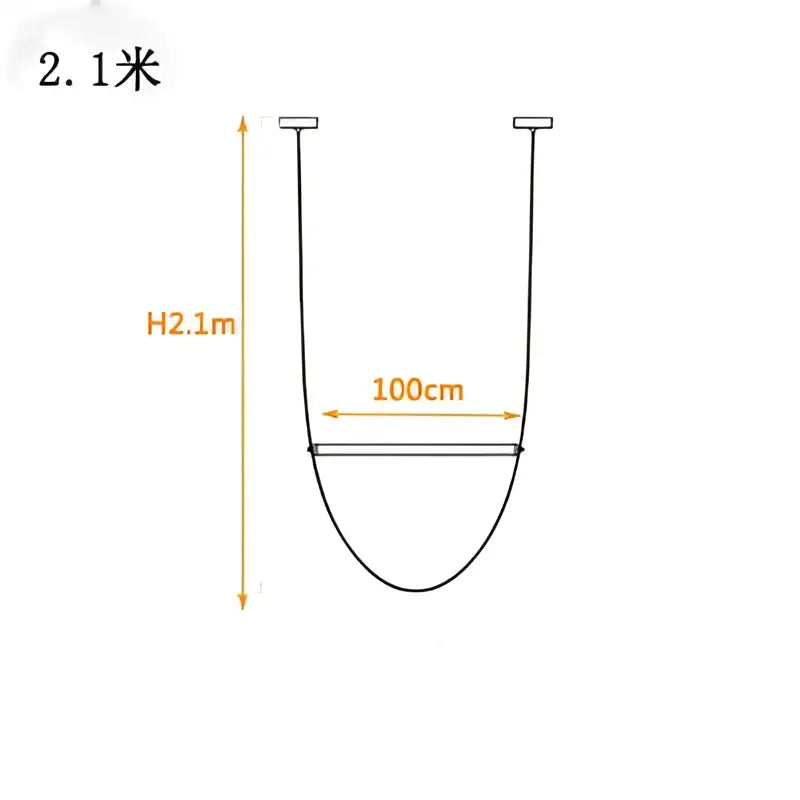 Modern copper decorbites leather belt chandelier with a 2.1 meter u-shaped hanging rack for dining room display