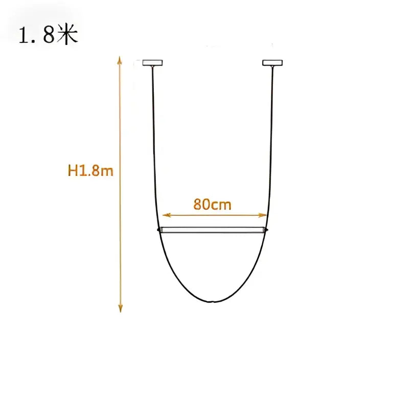 Modern copper decorbites leather belt chandelier with black u-shaped hanging rope for dining room ceiling suspension