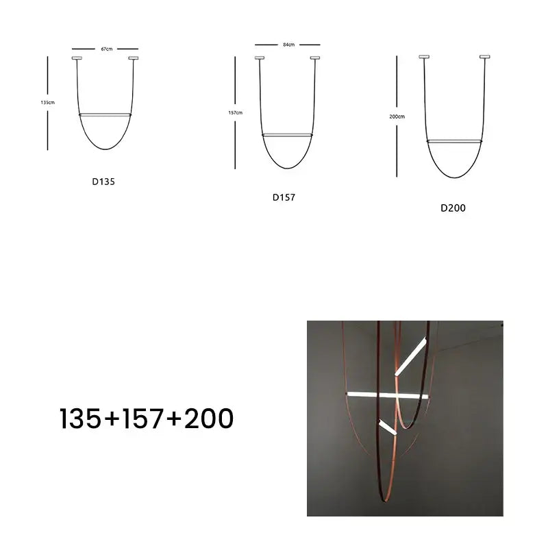 Modern copper leather bell pendant light with copper-toned curved metal frame and integrated led strips pendant light
