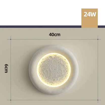 Modern cream breeze moon ceiling lamp with off-white textured concrete surface and warm inner ring light decorbites cream breeze