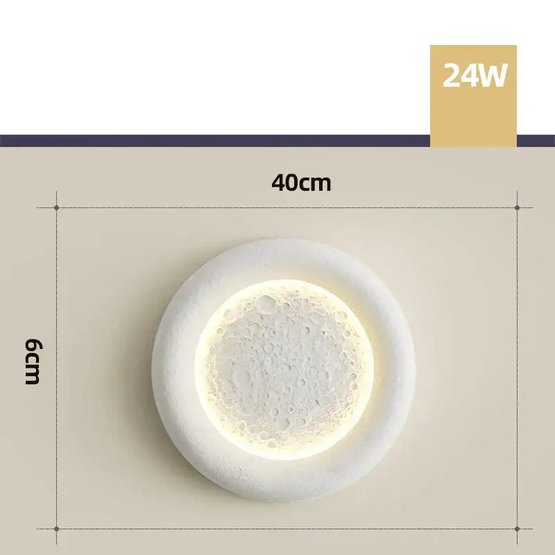 Modern cream breeze moon ceiling lamp with textured white surface and illuminated crater-like center for bedroom decorbites cream breeze