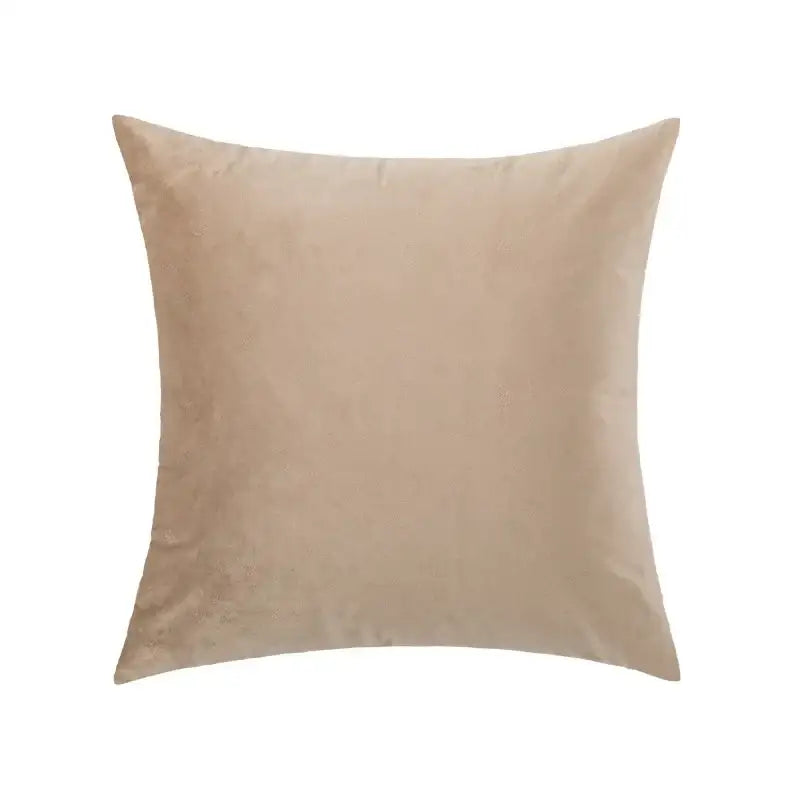 Beige velvet square pillow cover with textured cream brown coffee design for decorbites brown coffee living room decor