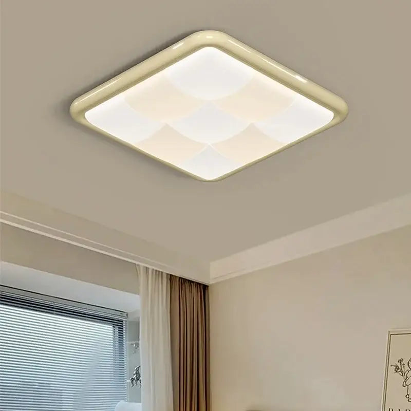 Modern cream geometric led ceiling lights with a soft diffused glow for bedroom ceiling lights use
