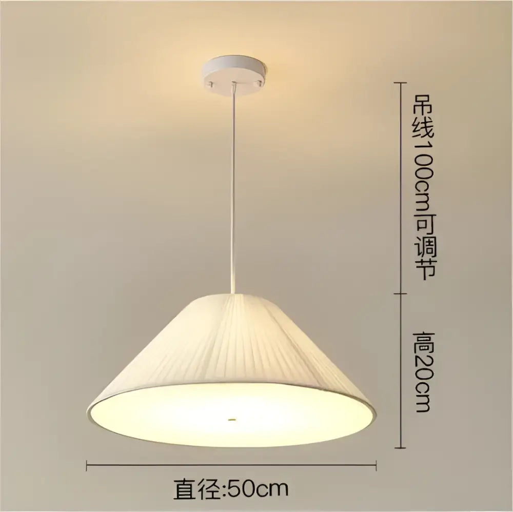 Modern cream pleated designer led fabric pendant light with adjustable cord for bedroom decorbites pendant light