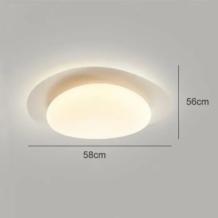 Modern cream style cobblestone ceiling light with circular recessed design and warm glow for bedroom decorbites cream style
