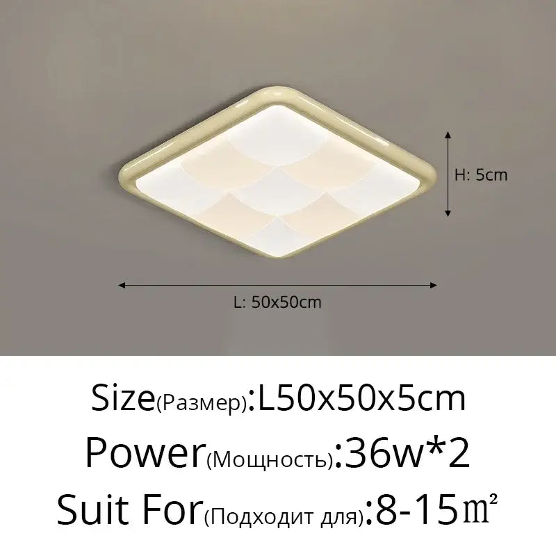 Cream style led ceiling lights with a modern square design and softly diffused lighting for living room decorbites decor