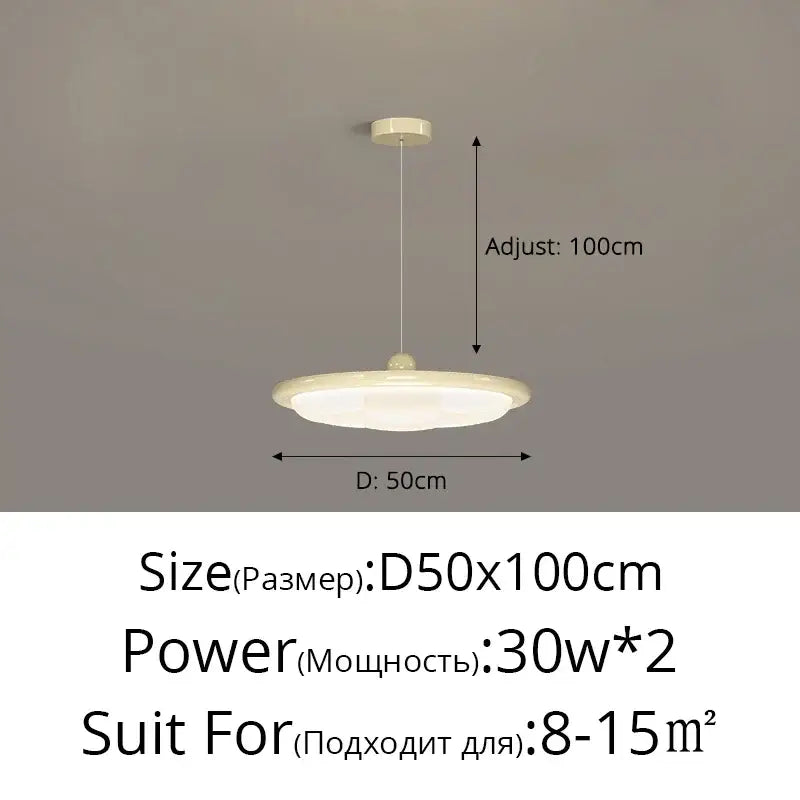 Modern cream style led ceiling lights with a sleek circular design and adjustable length for living room decorbites cream style