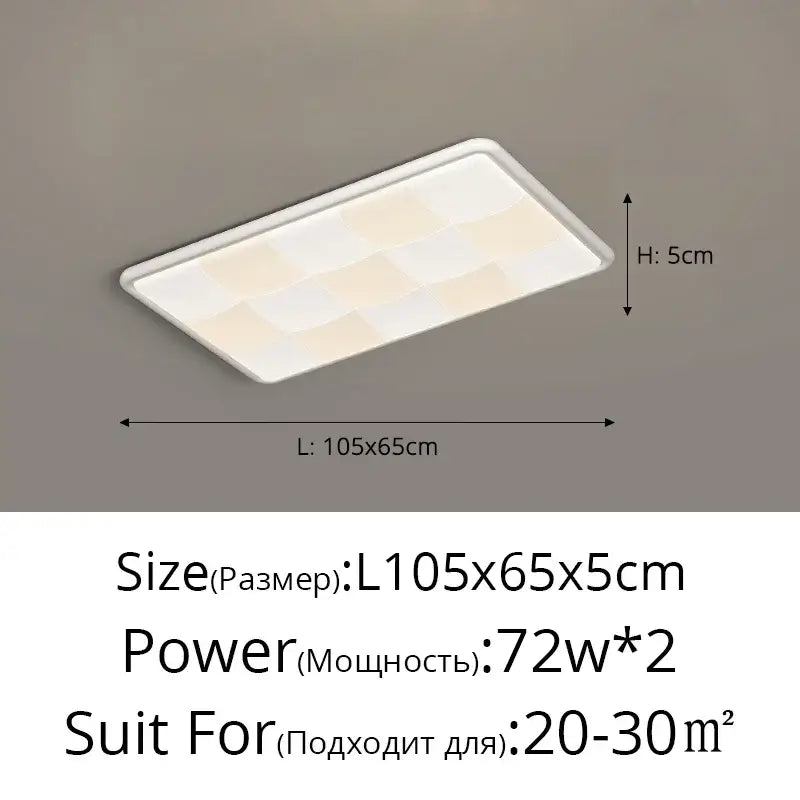 Modern cream style led ceiling lights featuring a white rectangular design with subtle beveled edges for living room decorbites cream style decor