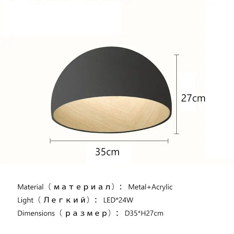 Black and light wood-toned dome-shaped pendant lamp with sleek metal frame in decorbites cream wind led ceiling chandelier