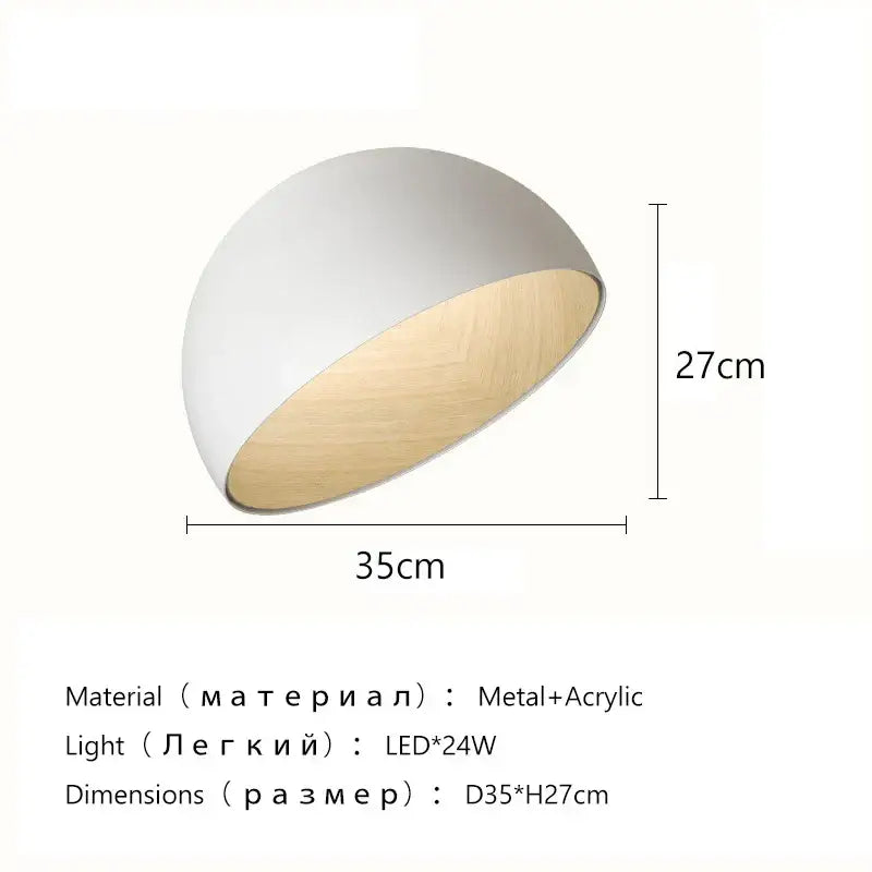 A modern cream wind led ceiling chandelier with a matte white metal exterior and natural wood acrylic interior