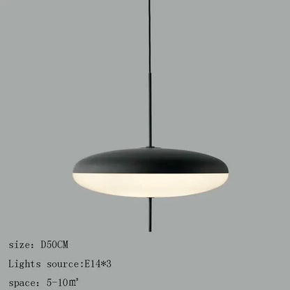 Modern creative black iron pendant light with sleek disc-shaped design and frosted glass diffuser for bar decorbites iron pendant