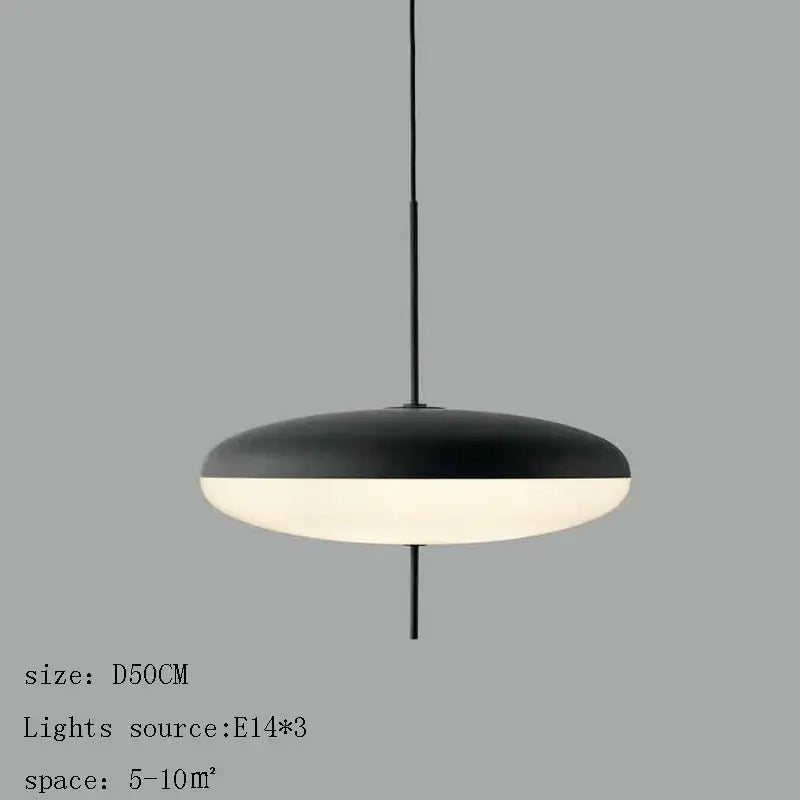 Modern creative black iron pendant light with sleek disc-shaped design and frosted glass diffuser for bar decorbites iron pendant