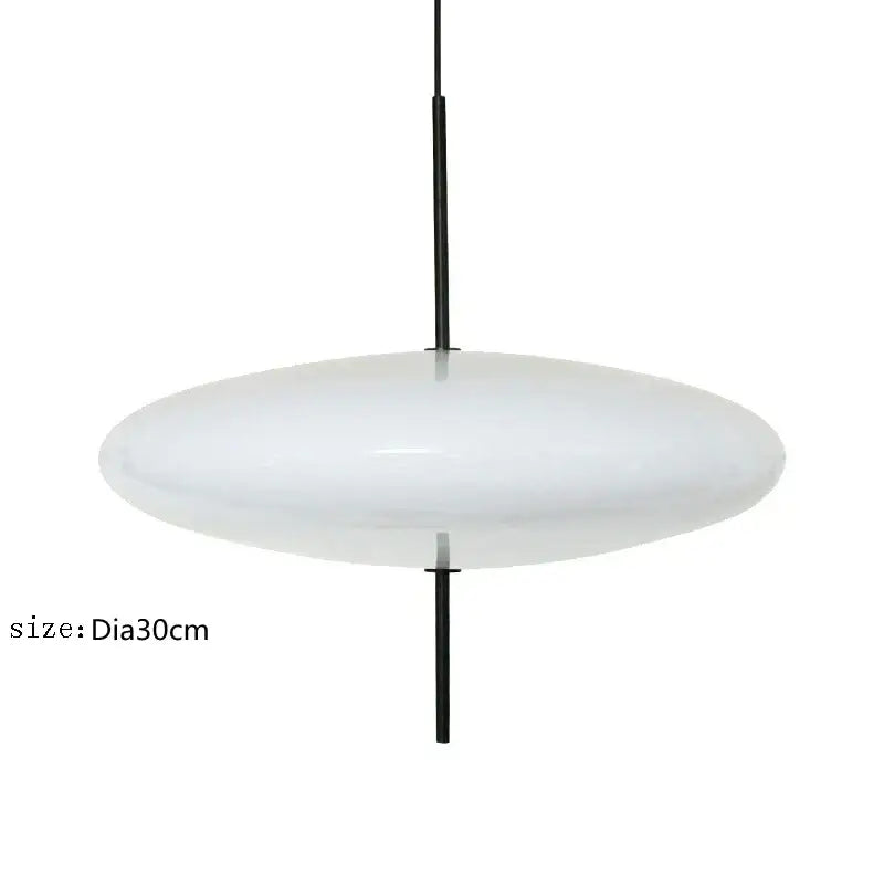 A sleek oval-shaped modern iron pendant light with frosted white glass shade for bar and restaurant decorbites design