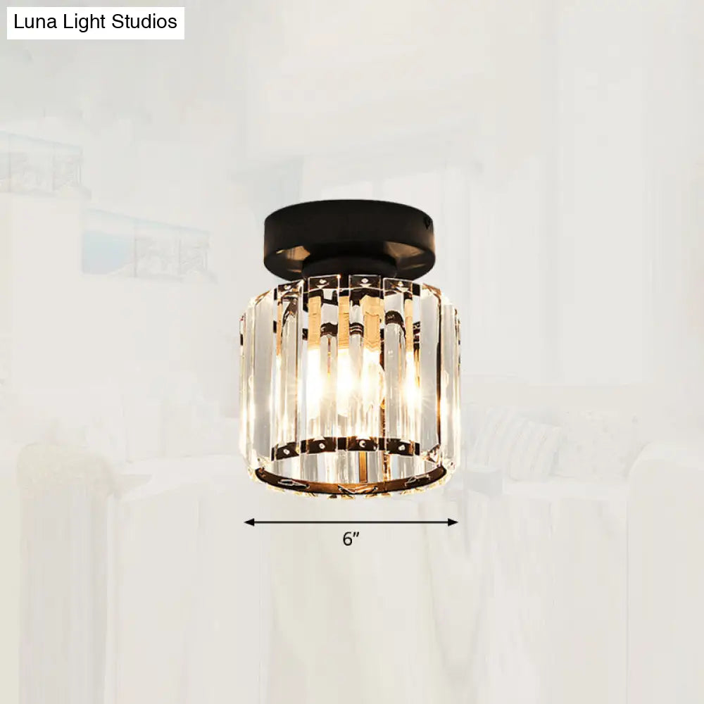 Lámpara de techo semiempotrada DecorBites™ Modern Crystal de 1 luz para pasillo - Lámpara de techo pequeña