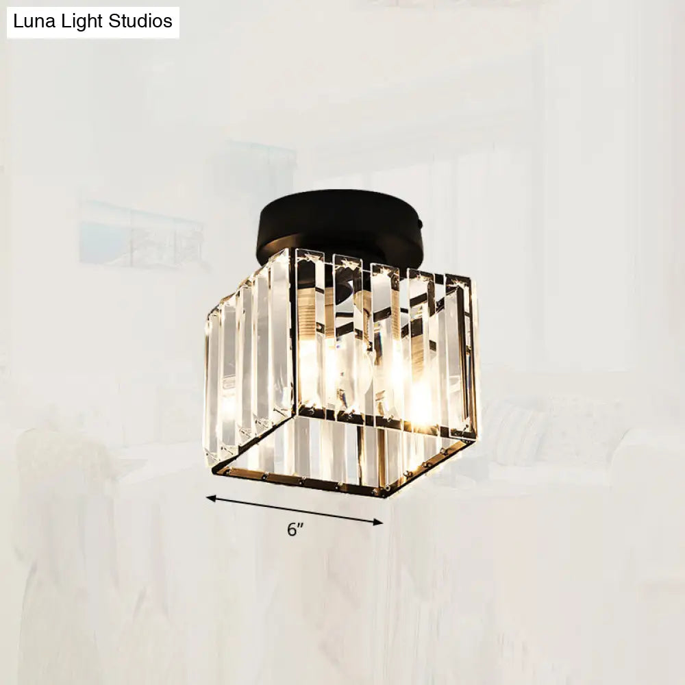 Lámpara de techo semiempotrada DecorBites™ Modern Crystal de 1 luz para pasillo - Lámpara de techo pequeña