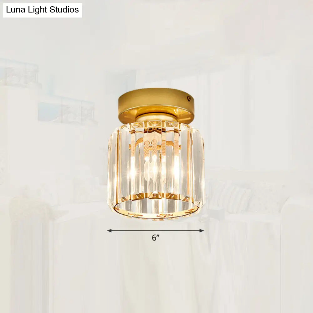 Lámpara de techo semiempotrada DecorBites™ Modern Crystal de 1 luz para pasillo - Lámpara de techo pequeña