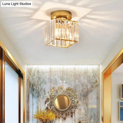 Lámpara de techo semiempotrada DecorBites™ Modern Crystal de 1 luz para pasillo - Lámpara de techo pequeña