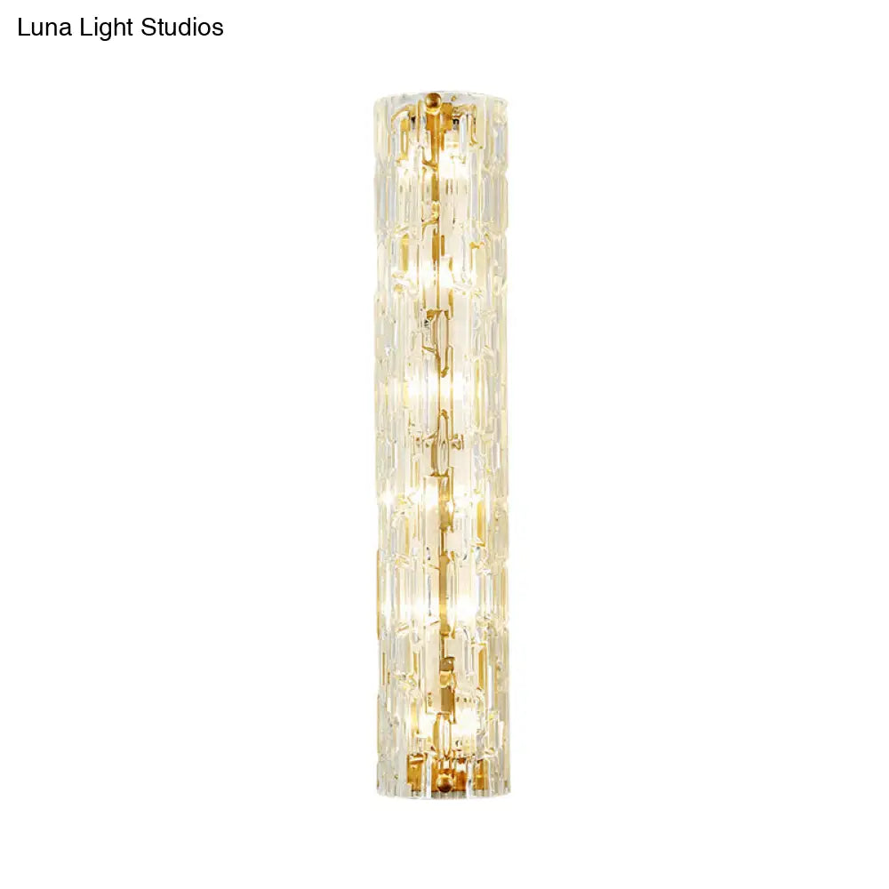 DecorBites™ DecorBites™ Modern Crystal and Metal Wall Lamp in Gold for Living Room