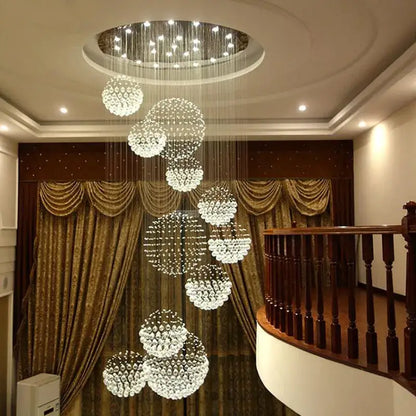 A modern decorbites crystal ball chandelier with cascading clear glass beads for dining room lighting decorbites crystal