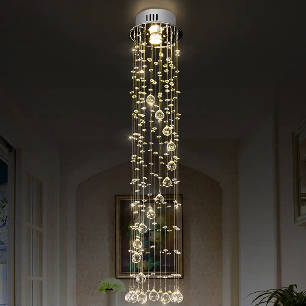 DecorBites™ DecorBites™ Modern Crystal Ball Flush Ceiling Light Fixture - Nickel Flush Mount with 1 Light