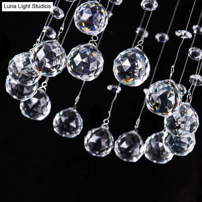 DecorBites™ DecorBites™ Modern Crystal Ball Flush Ceiling Light Fixture - Nickel Flush Mount with 1 Light