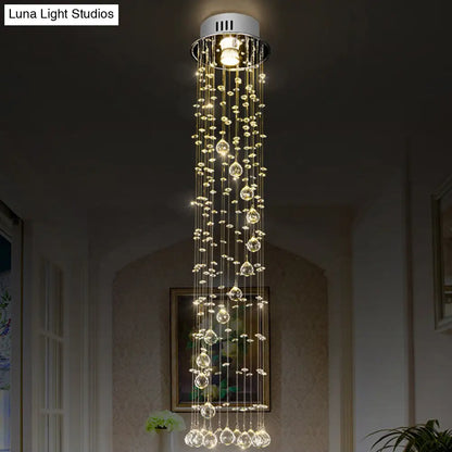 DecorBites™ DecorBites™ Modern Crystal Ball Flush Ceiling Light Fixture - Nickel Flush Mount with 1 Light